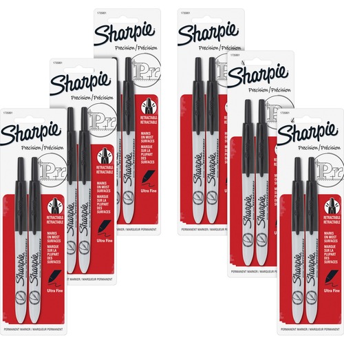 Sharpie Permanent Markers Ultra Fine Point Black Dozen 37001