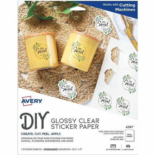 Avery Self-adhesive Paper,Inkjet,8-1/2"x11",7/PK,6PK/CT,Glossy CL