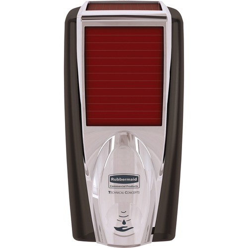 Rubbermaid Commercial Products Dispenser, Touch-free, f/Foam Soap/Sanitizer, BK/Chrome
