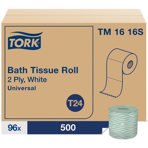 TORK Bath Tissue Roll, 2-Ply, 4"Wx156-1/4'L, 96/CT, White