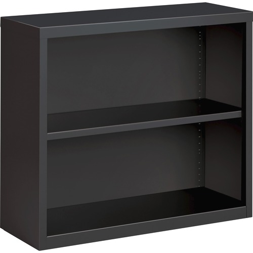 Lorell Bookcase, 2-Shelf, Steel, 34-1/2"x12-5/8"x30", Charcoal
