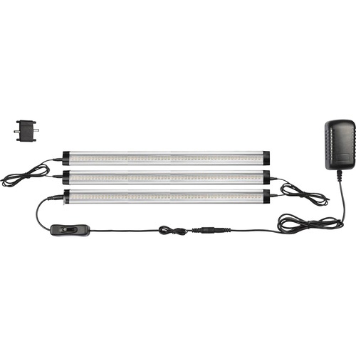 Lorell Task Lighting Starter Kit, LED, 2"Wx60"Lx1"H, Silver/Black