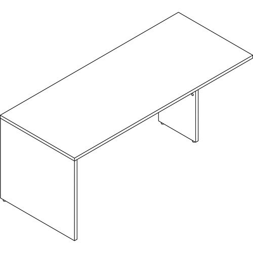 Lorell Desk, Peninsula, Not Freestanding, 72"x30"x29", Mahogany