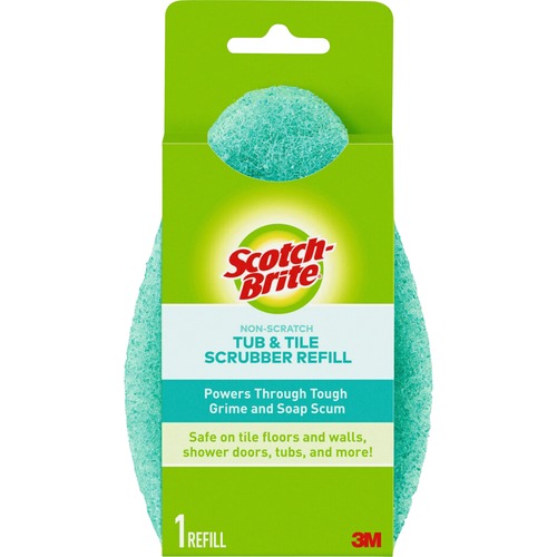 3M Refill, f/Bath Scrubber, Nonscratch, Antibacterial, Blue
