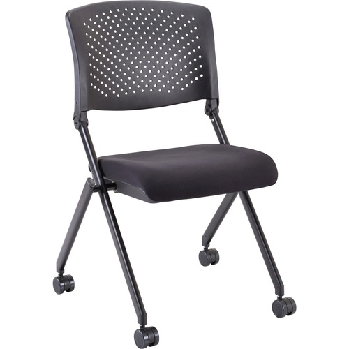 Lorell Nesting Chairs, Mobile, 24-3/8"x22-7/8"x35-3/8", 2/CT, BK