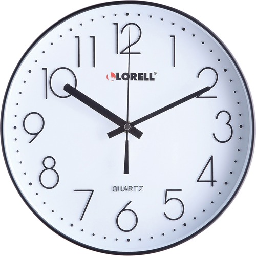 Lorell Clock, Wall, Super Quiet, 12", Black