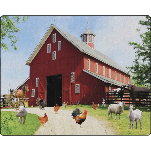 Flagship Carpets, Inc. Rug, Barn Animals, 126"Wx158"Lx1/2"H, Multi