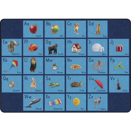 Flagship Carpets, Inc. Rug, See My Alphabet, 72"Wx100"Lx1/2"H, Blue