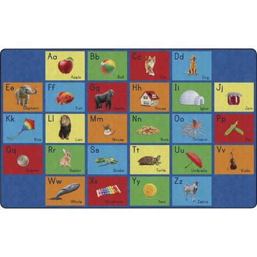 Flagship Carpets, Inc. Rug, See My Alphabet, 93"Wx144"Lx1/2"H, Multi