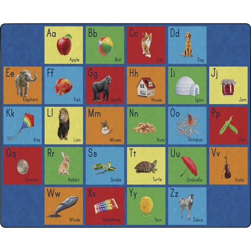 Flagship Carpets, Inc. Rug, See My Alphabet, 126"Wx158"Lx1/2"H, Multi