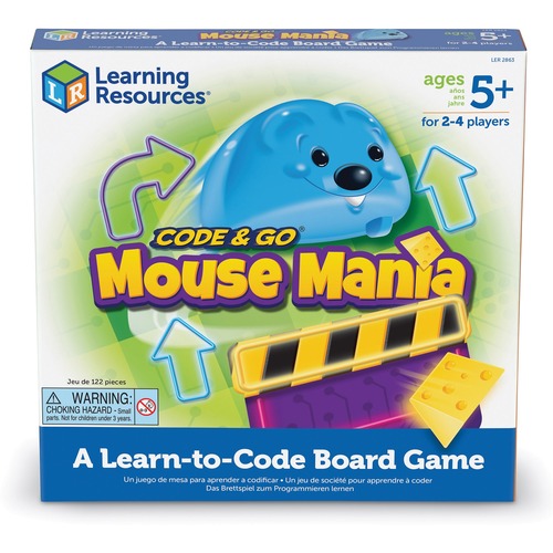 Learning Resources Board Game, Mouse Mania, 10"Wx10"Lx1-7/10"H, Multi
