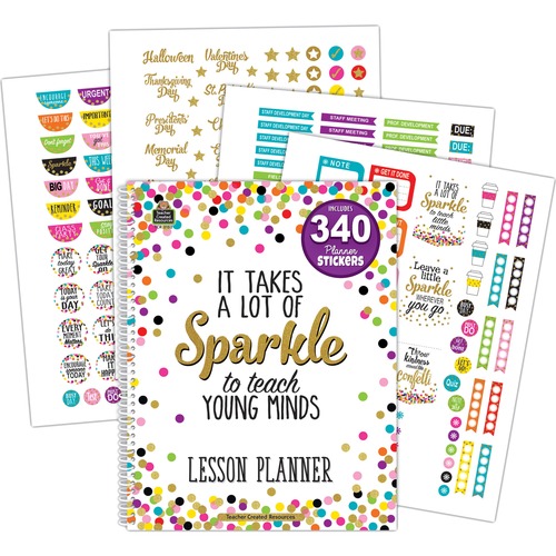 Teacher Created Resources Lesson Planner w/Stickers, Confetti, 8-1/2"x11", Multi