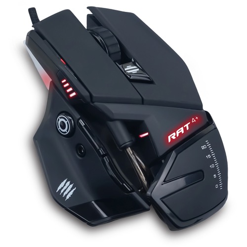 Mad Catz Global Ltd Mouse, Gaming, RAT 4, 3-2/5"Wx4-3/10"Lx1-1/2"H, Black