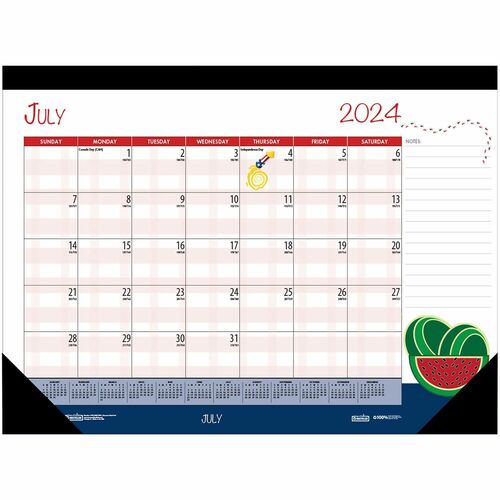 House Of Doolittle Desk Calendar Pad, Holiday, 12 Mths, July-June, 22"x17", MI