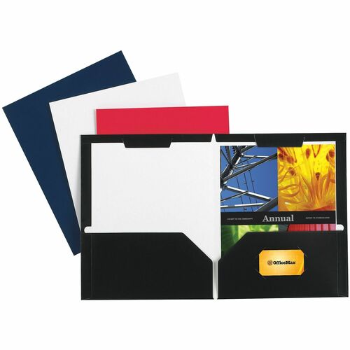 Office Depot Secure Top 2 Pocket Folders Black Pack Of 10