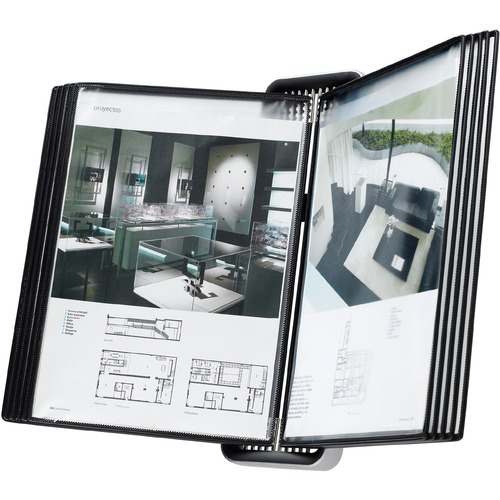 Tarifold, Inc. Document Display, 10-Pocket, Wall-Mount, Black