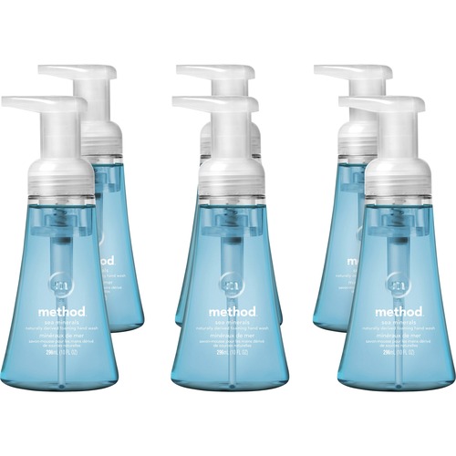 Method Products Handwash, Foaming, Sea Minerals, 10oz Pump, 6/CT, Light Blue