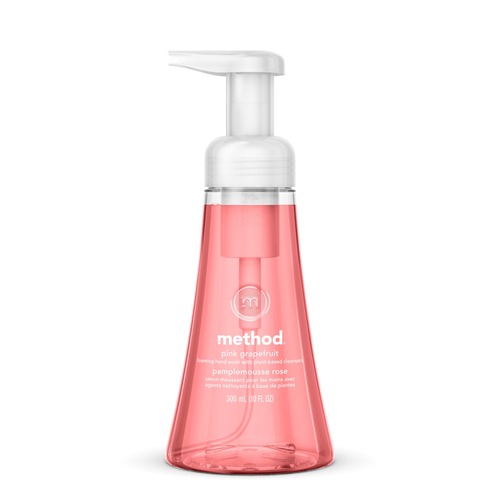 Method Products Handwash, Foaming, Pink Grapefruit, 10oz Pump, 6/CT, Pink