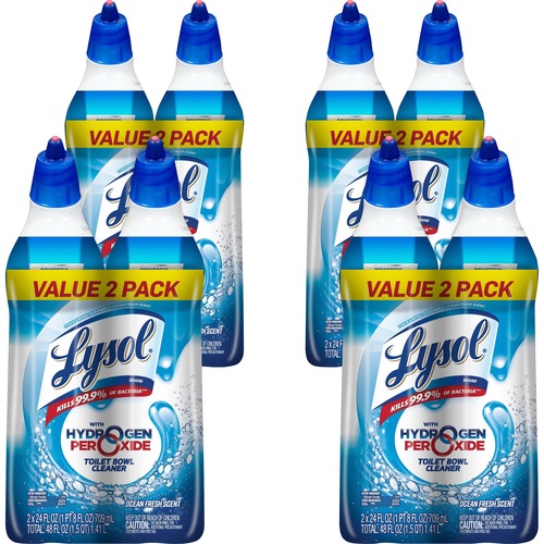 Reckitt Benckiser Toilet Bowl Cleaner, No Bleach, 24 oz, 2/PK, 4PK/CT, Blue