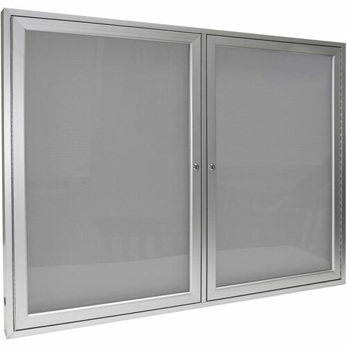 Ghent Bulletin Board,Enclosed,2 Door,In/Out,Vinyl,60"x36",SR