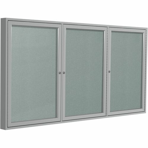 Ghent Bulletin Board,Enclosed,3 Door,In/Out,Vinyl,72"x36",SR