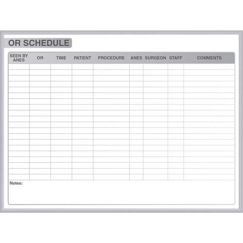 Ghent Dry Erase Board,f/Scheduling,Magnetic,48"x36",WE