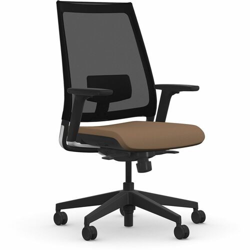 9to5 Seating Chair,w/Arms,Synchro,Mesh/Foam,27"x27"x45-1/2",BK/Latte