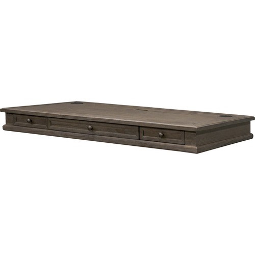Martin Furniture Desktop,Sit/Stand,Drawers/Outlets,60"x27"x6",Weathered Dove