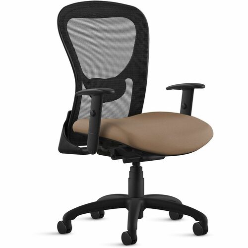 9to5 Seating Chair,Synchro,MeshBack/FabricSeat,26-1/2"x26-1/2"x44",Latte