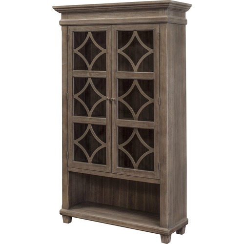 Martin Furniture Display Case,w/Glass Doors/2 Shelves,42"x15"x70",WeatherDove