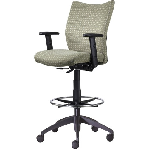 9to5 Seating Stool,No Arms,w/Footring,Polyester,25"x26"x61-1/2",Latte