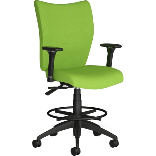 9to5 Seating Stool,w/Arms/Footring,Polyester,25"x26"x61-1/2",BE