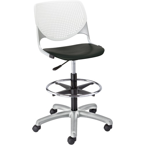 KFI Seating Stool,Perf Back,Poly,23-6/10"x22"x47-1/3",WE Back/BK Seat