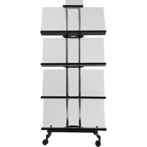 Alba, Inc Literature Display,Mobile,12-Comp,28.7"x12.6"x65.7",Black
