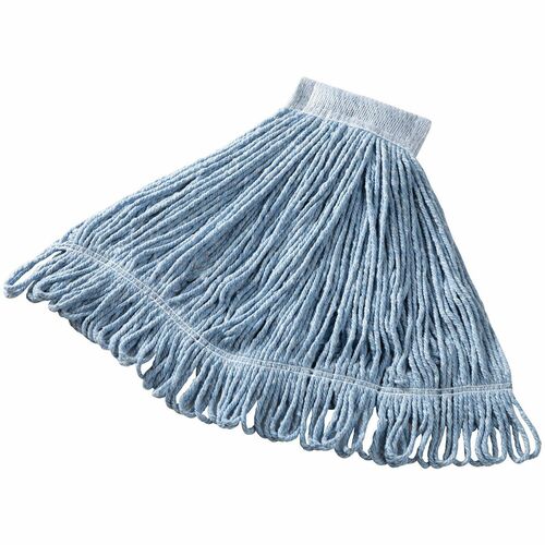 Rubbermaid Commercial Products Wet Mop, Super Stitch, 5" Headband, 20oz, 6/CT, Blue