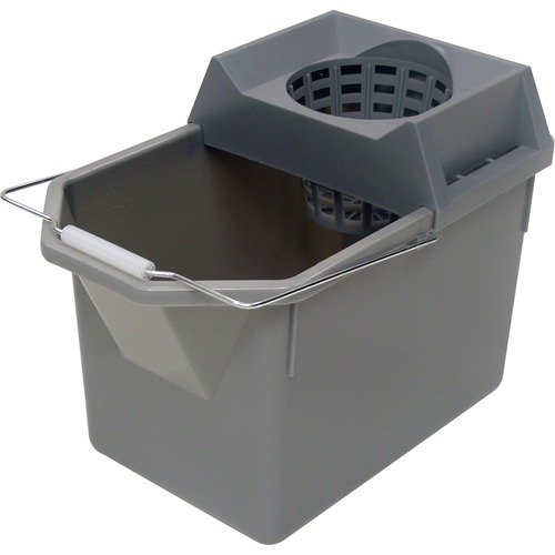 Rubbermaid Commercial Products Pail/Mop Strainer Combination, 15 Qrt, 10-1/2"x17"x12", Gray