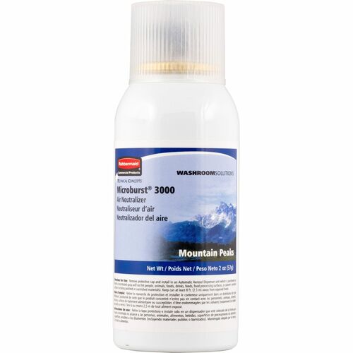 Rubbermaid Commercial Products Air Freshener Refill, f/Microburst 3000, Mtn Peaks, 12/CT
