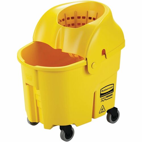 Rubbermaid Commercial Products Bucket, w/Wringer, WaveBrake, 35Qrt, 16-3/4"x20"x20-1/2", YW