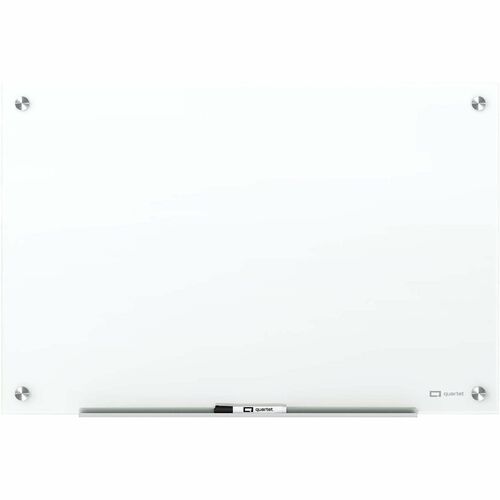 Quartet Dry-Erase Board, Glass, Frameless, 36"Wx24"L, White
