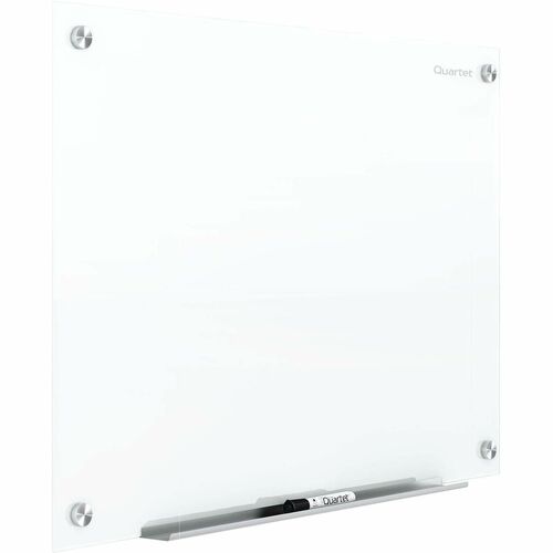 Quartet Dry-Erase Board, Glass, Frameless, 48"Wx36"L, White