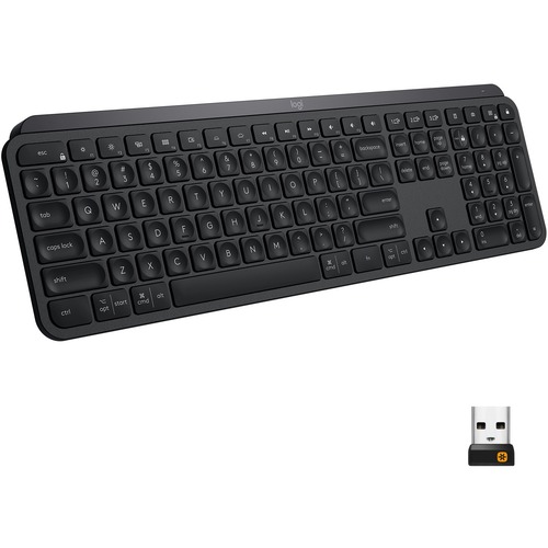 Logitech MX Keys Advanced Wireless Illuminated Keyboard, Tactile Responsive Typing, Backlighting, Bluetooth, USB-C, Apple macOS, Microsoft Windows, Linux, iOS, Android, Metal Build (Black) LOG920009295
