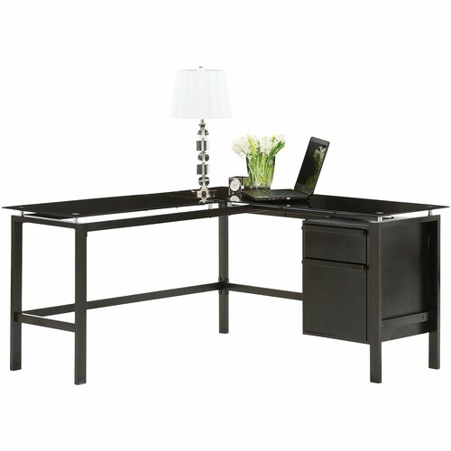 Realspace Lake Point 56 W L Shaped Desk Black Zerbee