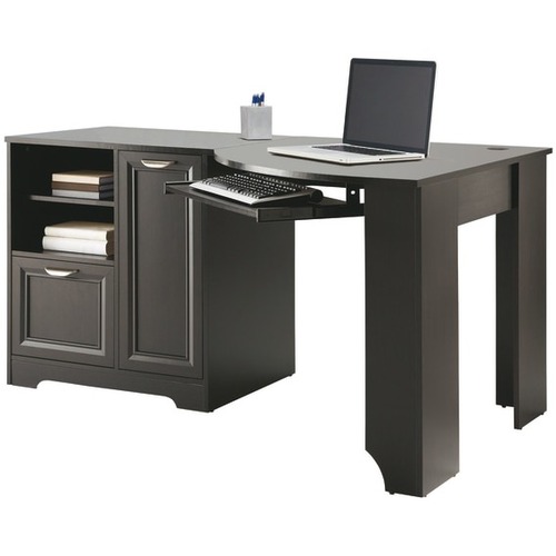 Realspace Magellan Corner Desk Espresso 2 Drawers 30 Height