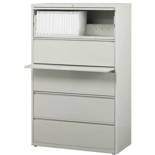 Workpro 36inw 5 Drawer Metal Lateral File Cabinet Light Gray 36