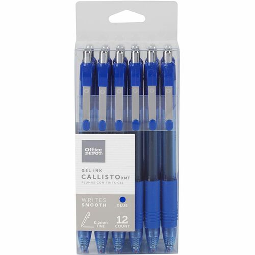 FORAY® SoftGrip Retractable Gel Pens, Extra Fine Point, 0.5 mm