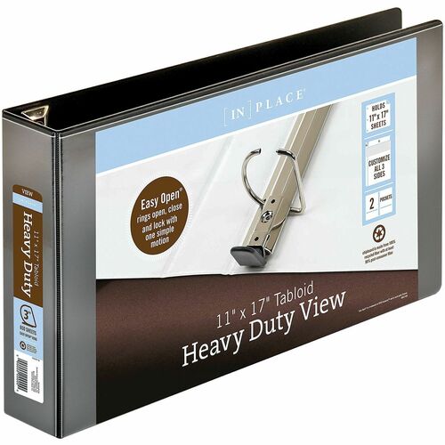 Office Depot [IN]PLACE HeavyDuty View Binder, 3in Rings, 59 Recycled