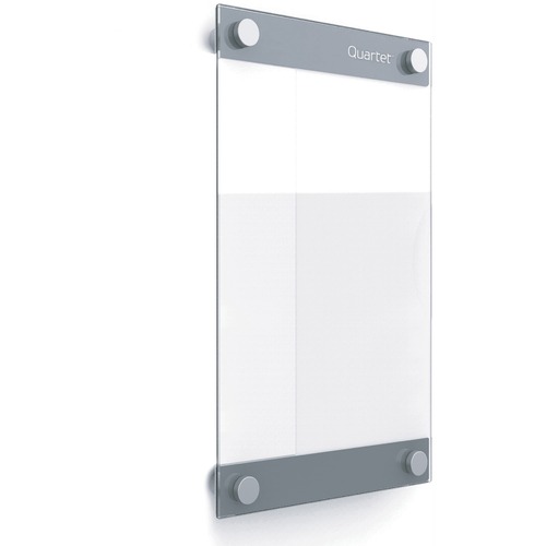 Quartet Dry-Erase Board, Glass, 11"Wx17"L, White