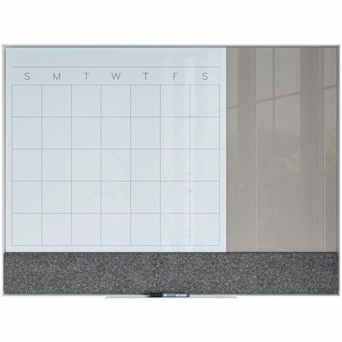 U Brands Glass Board, 3-in-1, Calendar, 47"x35", WE