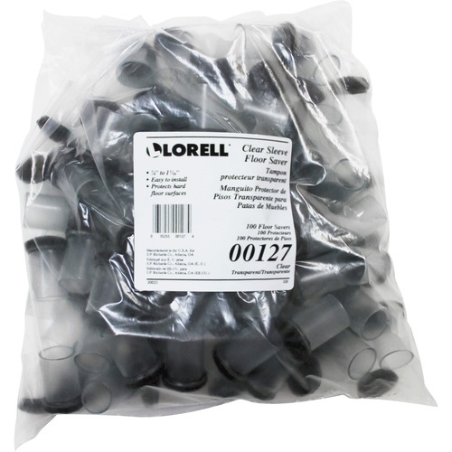 Lorell Floor Protector,7/8"FlexSlve,1-1/8"BaseDia,1-5/8"H,100/BG,CL