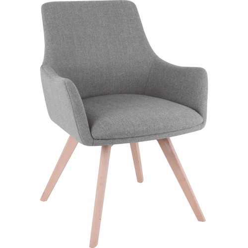 Lorell Guest Chair, Fabric, 25-1/8"x24-3/4"x35", Gray Flannel